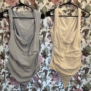 Bundle of 2 NWT A&F Ava ruched bodysuits